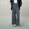 【免烫哑光真丝】桑罗阔腿裤女25年春季新款时尚条纹100%桑蚕丝长裤 商品缩略图0
