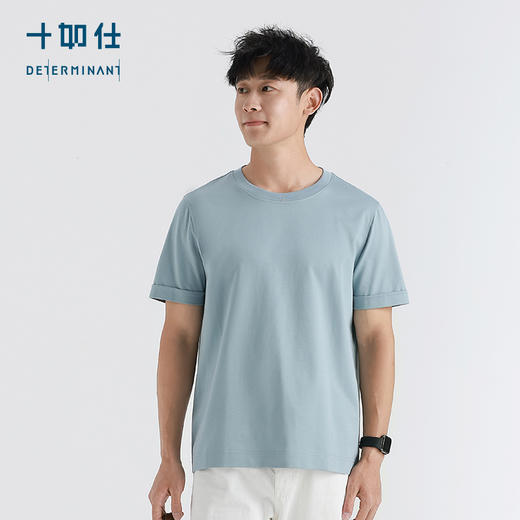 十如仕吸湿速干男士短T休闲圆领夏季透气液氨重磅户外短袖-T22-03 商品图5