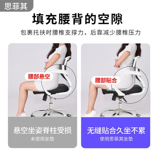 【释压黑科技】思菲其凝胶护腰蜂窝坐垫 ，柔护脊椎 透气舒爽 久坐不累【预售2-5天内发】 商品图3