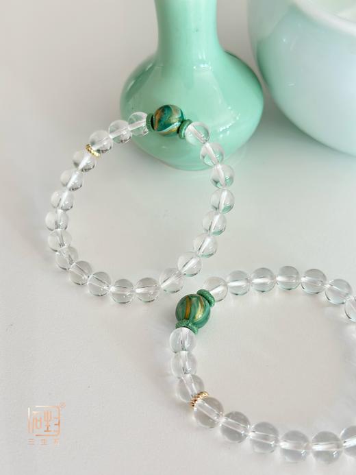 三生石·白水晶诗意大漆珠手链+耳饰 商品图4