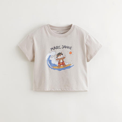 马克珍妮男女童露营松鼠短袖T恤 宝宝上衣2025年夏装新款550576 商品图2