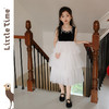 Littletime女童黑色长拖尾礼服套装裙2025新款夏装女孩赫本魔术珠 商品缩略图1