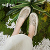 【爆款】Safiya/索菲娅2025春夏百搭懒人编织透气蕾丝亮片渔夫鞋 SFD1112412 商品缩略图2