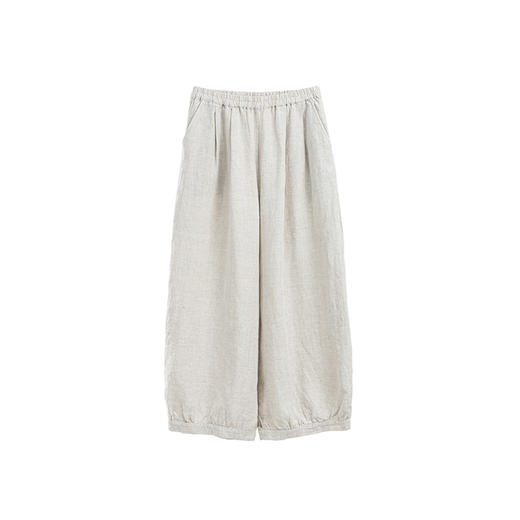 绽放旅行女装052朵/春季新款女100亚麻灯笼裤宽松显瘦文艺休闲裤 商品图4