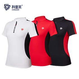 【2025上新】科里芙拼色半拉链短袖户外运动跑步健身T恤透气春夏女