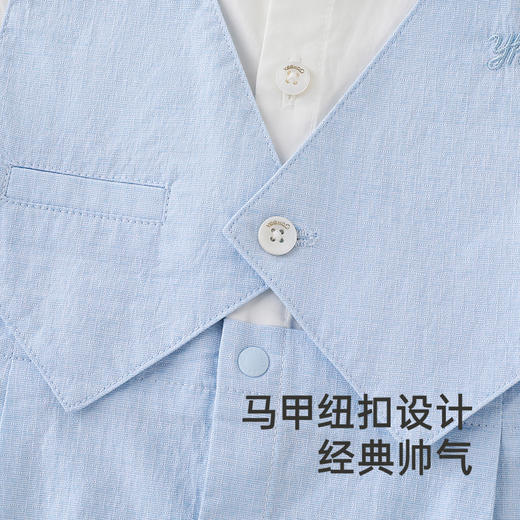 【商场同款】英氏婴儿衣服夏季短袖透气小宝宝包屁衣礼服款连体衣 商品图2