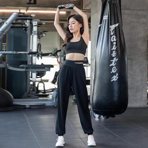 跃牌【美西西系列】新款高腰镂空双腰口运动裤女显瘦瑜伽裤CK-221 商品图1