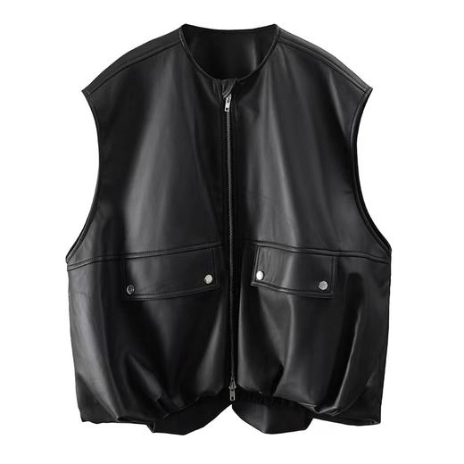 丁摩  真皮马夹女新款短款绵羊皮外套9885 商品图4