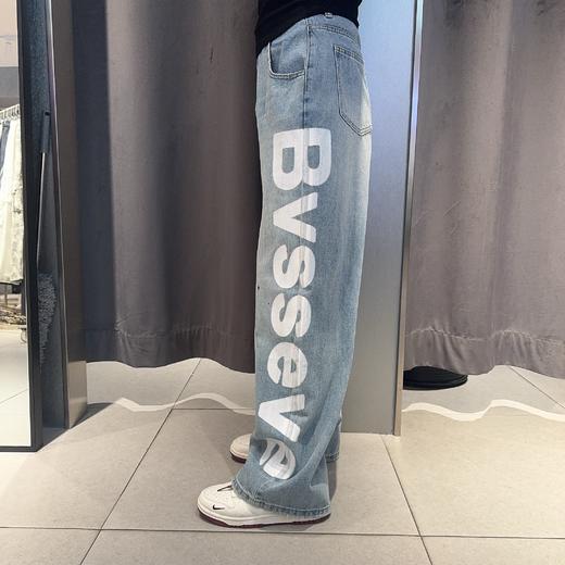 B印字母阔腿牛仔裤春季011801032141 商品图2