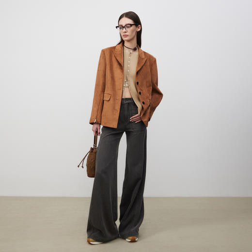 lost in echo2025春夏新款时尚及地宽松柔软直筒显瘦阔腿牛仔裤女 商品图2