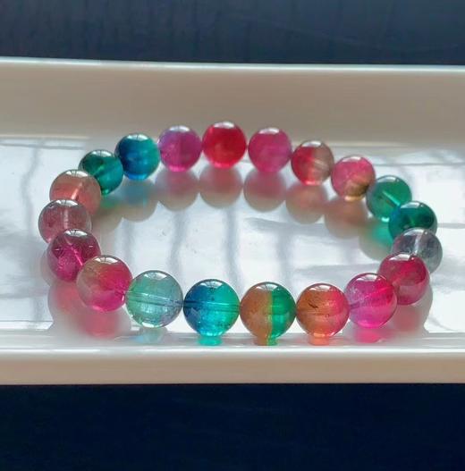 9mm-10mm单圈浓彩西瓜碧玺手串 商品图1