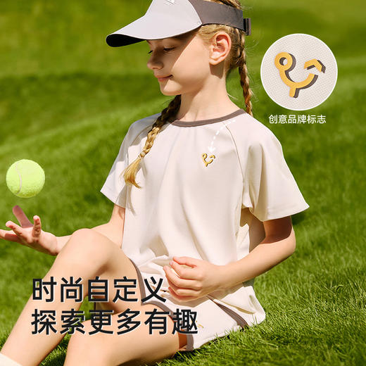 英氏儿童衣服夏季户外休闲套装男童女童透气短袖短裤中大童套装 商品图3