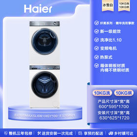 海尔(Haier)云溪SL6W+376W洗烘套装 10Kg精华洗洗衣机+双擎热泵烘干机家用 轻享款