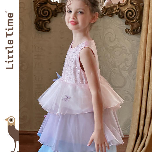 Littletime女童连衣裙2025新款儿童公主裙小女孩洋气宝宝礼服 商品图2