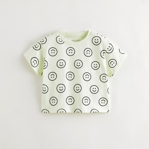 马克珍妮男女童笑脸印花短袖T恤 宝宝亲肤上衣儿童夏装新款550813 商品图2