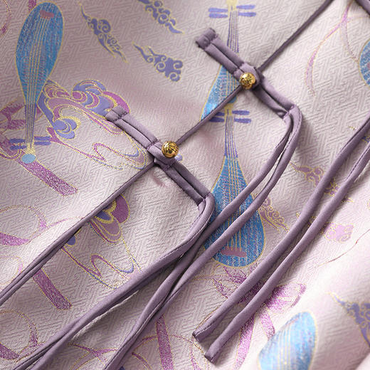 丁摩 春夏季重磅真丝宋锦v领外套 优雅高级感宽松桑蚕丝上衣 5ZF-4189G 商品图1