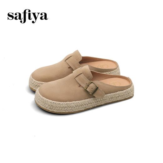 预售10天发|Safiya/索菲娅2025懒人编织软底外穿舒适包头勃肯凉拖SFD1110230 商品图7