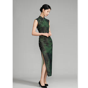 复古中国风改良新中式长款无袖旗袍2025春新款网纱连袖旗袍