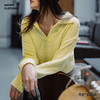 马登美式毛纱大翻领针织衫仿马海毛多巴胺柠檬黄春日慢人风上衣女 商品缩略图0