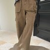 顺丰包邮洛诗琳20848美式高街复古驼色高腰工装阔腿牛仔裤8104 商品缩略图0