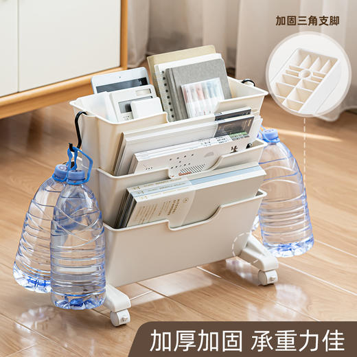 【可放各类书本/试卷】可移动的桌下书架 三层分类 学生课桌阅读架落地多层阅读书架 桌面收纳整理置物架 商品图3