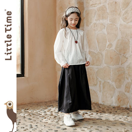 Littletime女童半身裙2025新款儿童纯棉立体花瓣裙子女孩春秋长款 商品图2