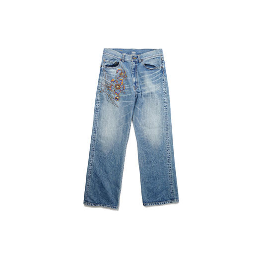 KHOKI Embroidered design denim pant 手工刺绣牛仔阔腿裤 商品图4