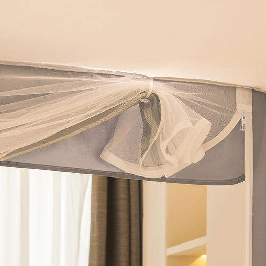 自然醒蚊帐家用卧室防摔纹帐婴儿防止掉床免安装儿童围栏蒙古包2501HH 商品图14