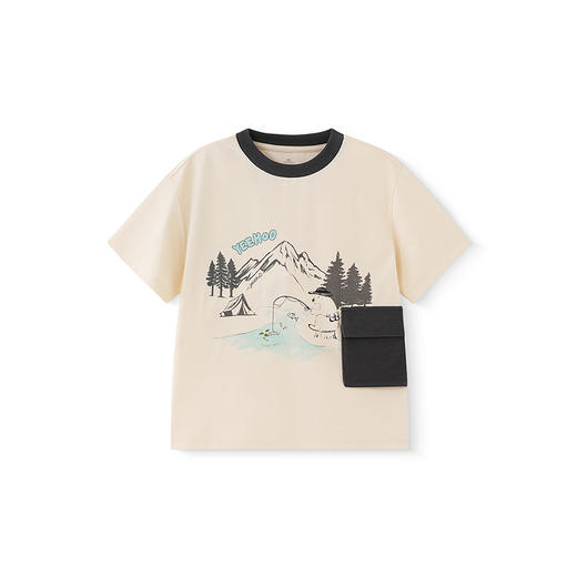 英氏儿童T恤夏季透气凉感上衣男童女童休闲T恤2025新款百搭套头衫 商品图4