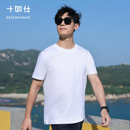 十如仕吸湿速干男士短T休闲圆领夏季透气液氨重磅户外短袖-T22-03 商品图2