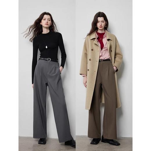 初语美拉德休闲直筒裤高腰显瘦垂感气质西裤长裤子 商品图4