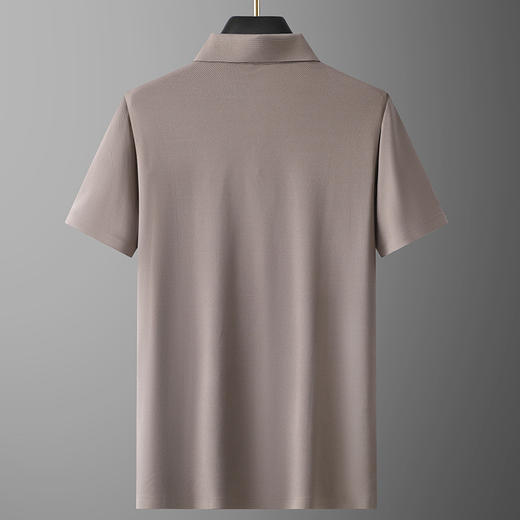 【冰丝】【DG】大依优型大码休闲纯色Polo衫冰丝凉感翻领百搭半袖体恤夏季胖子上衣 商品图4