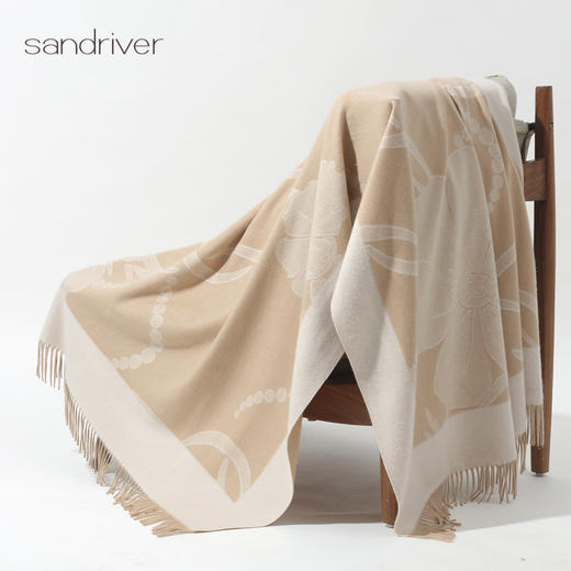 羊绒双面提花披毯SJF97W715N 商品图3