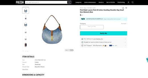 好看到治愈一切，女神丹宁包包。牛皮拼接黄铜拉链腋下包C021788 商品图5