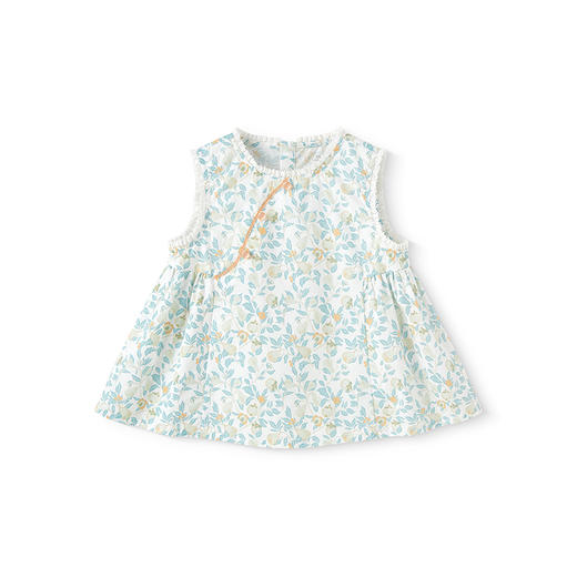 英氏儿童背心夏季透气可爱女童碎花背心上衣百搭T恤裙2025新款 商品图4