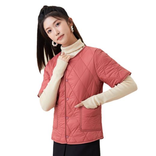 百媚生 棉服女式短袖加绒加大棉袄可内穿女2366 商品图4