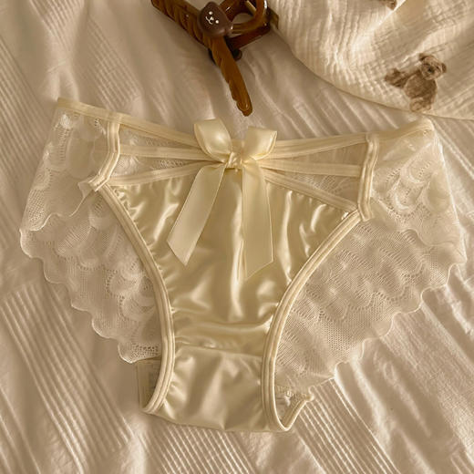 【5条更值❗️巨舒适的‘裸感’内裤】纯欲风性感镂空蕾丝，穿着0束缚，防夹臀身材包容度高，交叉绑带中腰纯棉女士三角裤QQ 商品图4