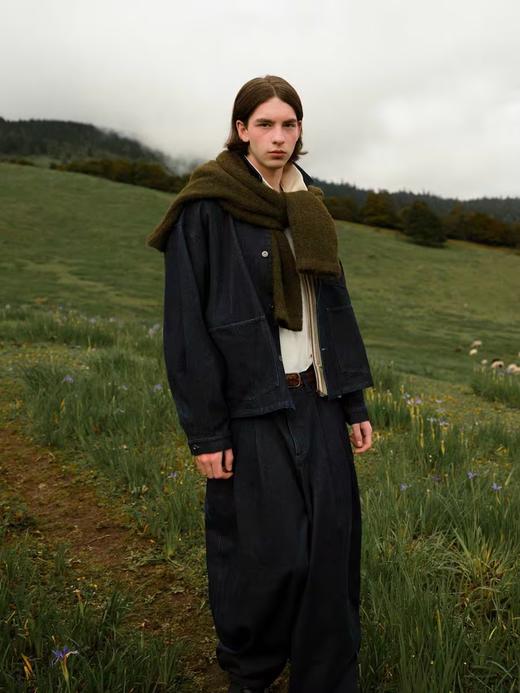 Evistub/E-4QWT436/14OZ进口丹宁原色水洗靛蓝牛仔夹克 商品图0