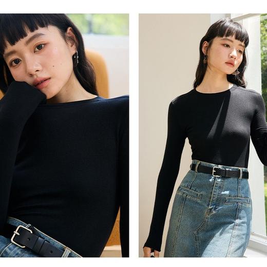 Dr.foever 软糯糯圆领莱赛尔打底衫 软糯亲肤 时尚百搭 多色可选 9936 商品图5