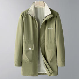 【DPX】300斤大依优型大码新潮中长款时尚休闲夹克加大码风衣外套男士胖子春秋