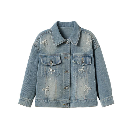 littletime女童牛仔外套2025春季新款纯棉洋气中大童开衫上衣女孩 商品图4