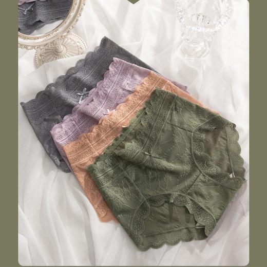 【半透蕾丝❗️5条装无痕波浪边内裤】满满的少女情怀，轻薄性感，透出肌肤，紫杉c净化底裆，无束缚感三角裤弹力中腰内裤QQ 商品图3