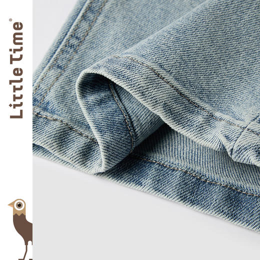 Little time女童牛仔裤2025春季新款中大童宽松直筒阔腿长裤儿童 商品图2