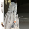 Littletime女童连衣裙2025春秋季新款儿童假两件立领针织气质长裙 商品缩略图1