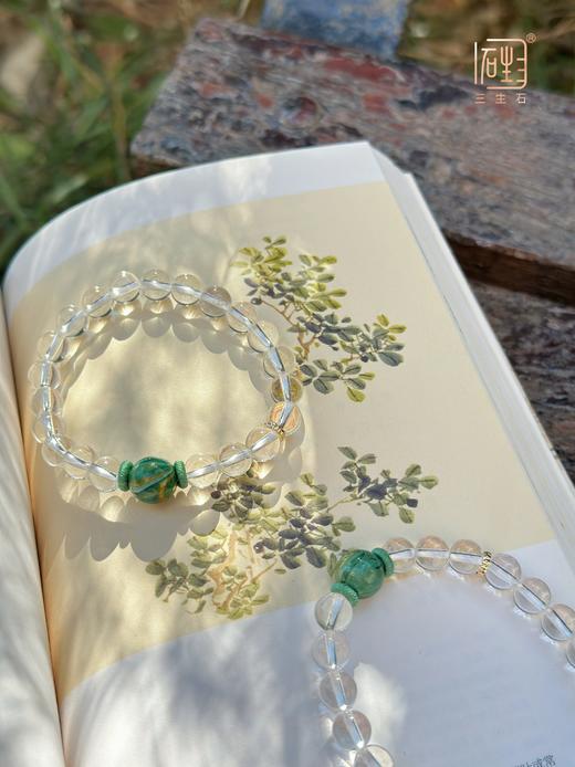 三生石·白水晶诗意大漆珠手链+耳饰 商品图1