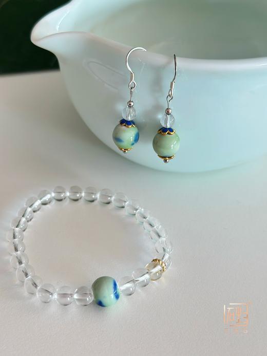 三生石·白水晶诗意陶瓷手链、耳饰 商品图7