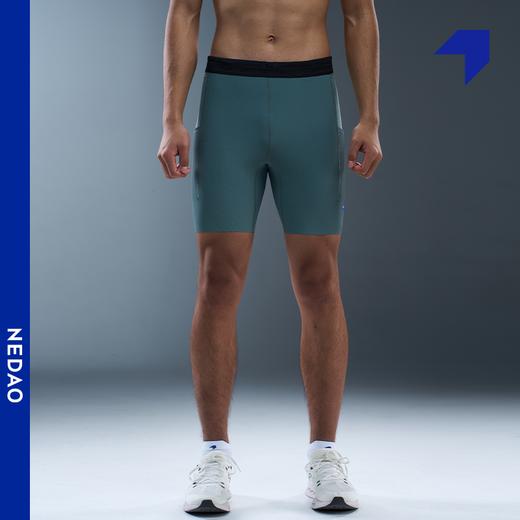 NEDAO内道汗隐痕条纹紧身跑步运动男春夏新四分半弹短裤 商品图4