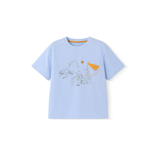 英氏儿童T恤夏季短袖透气凉感上衣男童休闲T恤中大童上衣2025新款 商品图4