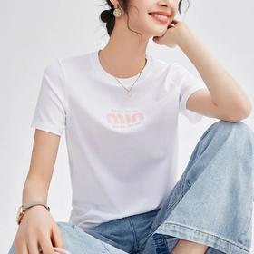 【自】全新升级【铂金会员100/天猫129/差价29】(04906) 洛诗琳弹力白t恤女罗纹短袖衣服绝美上衣内搭打底正肩半袖