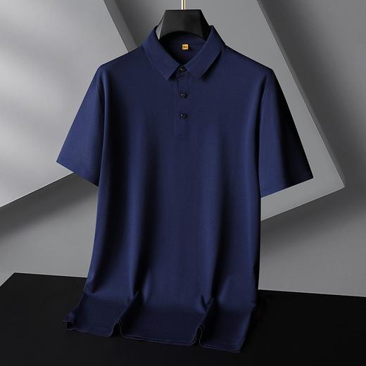 【冰丝】【DG】大依优型大码休闲纯色Polo衫冰丝凉感翻领百搭半袖体恤夏季胖子上衣 商品图3